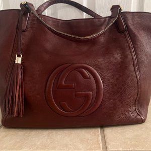 Gucci Leather Soho Large Tote Shoulder Bag